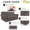 Easy-Going 2 Pieces Microfiber Stretch Sofa Slipcover – Spandex Soft Fitted Sofa Couch Cover, Washable Furniture Protector with Elastic Bottom Kids,Pet (Oversized Sofa, Light Gray)(Taupe)