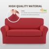Easy-Going 2 Pieces Microfiber Stretch Sofa Slipcover – Spandex Soft Fitted Sofa Couch Cover, Washable Furniture Protector with Elastic Bottom Kids,Pet (Oversized Sofa, Light Gray)(Christmasred)