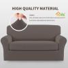 Easy-Going 2 Pieces Microfiber Stretch Sofa Slipcover – Spandex Soft Fitted Sofa Couch Cover, Washable Furniture Protector with Elastic Bottom Kids,Pet (Oversized Sofa, Dark Gray(Taupe)