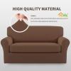 Easy-Going 2 Pieces Microfiber Stretch Sofa Slipcover – Spandex Soft Fitted Sofa Couch Cover, Washable Furniture Protector with Elastic Bottom Kids,Pet (Oversized Sofa, Light Gray)(Brown)