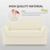 Easy-Going 2 Pieces Microfiber Stretch Sofa Slipcover – Spandex Soft Fitted Sofa Couch Cover, Washable Furniture Protector with Elastic Bottom Kids,Pet (Oversized Sofa, Dark Gray(Ivory)