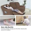 Easy-Going 8 Pieces Recliner Sofa Stretch Sofa Slipcover Sofa Cover Furniture Protector Couch Soft with Elastic Bottom Kids, Spandex Jacquard Fabric Small Checks Dark Gray(Brown)