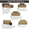 Easy-Going 8 Pieces Recliner Sofa Stretch Sofa Slipcover Sofa Cover Furniture Protector Couch Soft with Elastic Bottom Kids, Spandex Jacquard Fabric Small Checks Dark Gray(Golden)