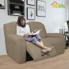 Easy-Going 8 Pieces Recliner Sofa Stretch Sofa Slipcover Sofa Cover Furniture Protector Couch Soft with Elastic Bottom Kids, Spandex Jacquard Fabric Small Checks Dark Gray(Natural)
