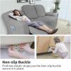 Easy-Going 8 Pieces Recliner Sofa Stretch Sofa Slipcover Sofa Cover Furniture Protector Couch Soft with Elastic Bottom Kids, Spandex Jacquard Fabric Small Checks Dark Gray(Light Gray)