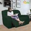 Easy-Going 8 Pieces Recliner Sofa Stretch Sofa Slipcover Sofa Cover Furniture Protector Couch Soft with Elastic Bottom Kids, Spandex Jacquard Fabric Small Checks Dark Gray(Dark Green)