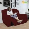Easy-Going 8 Pieces Recliner Sofa Stretch Sofa Slipcover Sofa Cover Furniture Protector Couch Soft with Elastic Bottom Kids, Spandex Jacquard Fabric Small Checks Dark Gray(Wine)
