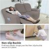 Easy-Going 8 Pieces Recliner Sofa Stretch Sofa Slipcover Sofa Cover Furniture Protector Couch Soft with Elastic Bottom Kids, Spandex Jacquard Fabric Small Checks Dark Gray(Taupe)