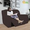 Easy-Going 8 Pieces Recliner Sofa Stretch Sofa Slipcover Sofa Cover Furniture Protector Couch Soft with Elastic Bottom Kids, Spandex Jacquard Fabric Small Checks Dark Gray(Chocolate)
