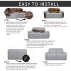 Easy-Going 8 Pieces Recliner Sofa Stretch Sofa Slipcover Sofa Cover Furniture Protector Couch Soft with Elastic Bottom Kids, Spandex Jacquard Fabric Small Checks Dark Gray(Silver Gray)
