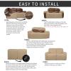 Easy-Going 8 Pieces Recliner Sofa Stretch Sofa Slipcover Sofa Cover Furniture Protector Couch Soft with Elastic Bottom Kids, Spandex Jacquard Fabric Small Checks Dark Gray(Sand)