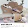 Easy-Going 8 Pieces Recliner Sofa Stretch Sofa Slipcover Sofa Cover Furniture Protector Couch Soft with Elastic Bottom Kids, Spandex Jacquard Fabric Small Checks Dark Gray(Camel)
