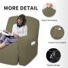 Easy-Going 8 Pieces Recliner Sofa Stretch Sofa Slipcover Sofa Cover Furniture Protector Couch Soft with Elastic Bottom Kids, Spandex Jacquard Fabric Small Checks Dark Gray(Khaki)
