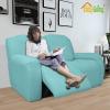 Easy-Going 8 Pieces Recliner Sofa Stretch Sofa Slipcover Sofa Cover Furniture Protector Couch Soft with Elastic Bottom Kids, Spandex Jacquard Fabric Small Checks Dark Gray(Light Green)