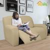 Easy-Going 8 Pieces Recliner Sofa Stretch Sofa Slipcover Sofa Cover Furniture Protector Couch Soft with Elastic Bottom Kids, Spandex Jacquard Fabric Small Checks Dark Gray(Beige)