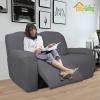 Easy-Going 8 Pieces Recliner Sofa Stretch Sofa Slipcover Sofa Cover Furniture Protector Couch Soft with Elastic Bottom Kids, Spandex Jacquard Fabric Small Checks Dark Gray(Grey)