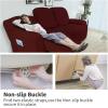 Easy-Going 8 Pieces Recliner Sofa Stretch Sofa Slipcover Sofa Cover Furniture Protector Couch Soft with Elastic Bottom Kids, Spandex Jacquard Fabric Small Checks Dark Gray(Wine)