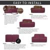 Easy-Going 8 Pieces Recliner Sofa Stretch Sofa Slipcover Sofa Cover Furniture Protector Couch Soft with Elastic Bottom Kids, Spandex Jacquard Fabric Small Checks Dark Gray(Ash Rose)