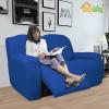 Easy-Going 8 Pieces Recliner Sofa Stretch Sofa Slipcover Sofa Cover Furniture Protector Couch Soft with Elastic Bottom Kids, Spandex Jacquard Fabric Small Checks Dark Gray(Classic Blue)