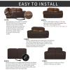 Easy-Going 8 Pieces Recliner Sofa Stretch Sofa Slipcover Sofa Cover Furniture Protector Couch Soft with Elastic Bottom Kids, Spandex Jacquard Fabric Small Checks Dark Gray(Chocolate)