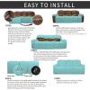 Easy-Going 8 Pieces Recliner Sofa Stretch Sofa Slipcover Sofa Cover Furniture Protector Couch Soft with Elastic Bottom Kids, Spandex Jacquard Fabric Small Checks Dark Gray(Light Green)