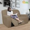 Easy-Going 8 Pieces Recliner Sofa Stretch Sofa Slipcover Sofa Cover Furniture Protector Couch Soft with Elastic Bottom Kids, Spandex Jacquard Fabric Small Checks Dark Gray(Tan)