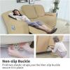 Easy-Going 8 Pieces Recliner Sofa Stretch Sofa Slipcover Sofa Cover Furniture Protector Couch Soft with Elastic Bottom Kids, Spandex Jacquard Fabric Small Checks Dark Gray(Beige)