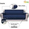 Easy-Going Reversible Oversized Couch Cover for 3 Cushion Couch Sofa Cover for Dogs Water Resistant Furniture Protector Cover with Foam Sticks for Pet (Oversized Sofa, Gray/Light Gray)(Navy/Ivory)
