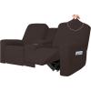 Easy-Going 1 Piece Stretch Reclining Loveseat with Middle Console Slipcover, 2 Seater Loveseat Recliner Cover with Holder and Storage, Recliner Couch Sofa Cover, Furniture Protector Dark Gray(Chocolate)