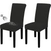 Easy-Going 100% Waterproof Dining Room Chair Cover Set of 6, Stretch Jacquard Parson Chair Slipcover Removable Washable Chair Protector for Home, Restaurant, Banquet (Large, Light Gray)(Black)