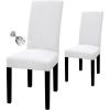 Easy-Going 100% Waterproof Dining Room Chair Cover Set of 6, Stretch Jacquard Parson Chair Slipcover Removable Washable Chair Protector for Home, Restaurant, Banquet (Large, Light Gray)(White)