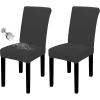 Easy-Going 100% Waterproof Dining Room Chair Cover Set of 6, Stretch Jacquard Parson Chair Slipcover Removable Washable Chair Protector for Home, Restaurant, Banquet (Large, Light Gray)(Dark Gray)