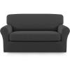 Easy-Going 2 Pieces Microfiber Stretch Sofa Slipcover – Spandex Soft Fitted Sofa Couch Cover, Washable Furniture Protector with Elastic Bottom Kids,Pet (Oversized Sofa, Dark Gray(Dark Gray)