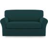 Easy-Going 2 Pieces Microfiber Stretch Sofa Slipcover – Spandex Soft Fitted Sofa Couch Cover, Washable Furniture Protector with Elastic Bottom Kids,Pet (Oversized Sofa, Light Gray)(Deepteal)