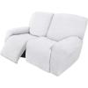 Easy-Going 8 Pieces Recliner Sofa Stretch Sofa Slipcover Sofa Cover Furniture Protector Couch Soft with Elastic Bottom Kids, Spandex Jacquard Fabric Small Checks Dark Gray(Snow White)
