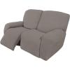 Easy-Going 8 Pieces Recliner Sofa Stretch Sofa Slipcover Sofa Cover Furniture Protector Couch Soft with Elastic Bottom Kids, Spandex Jacquard Fabric Small Checks Dark Gray(Taupe)
