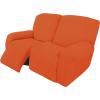 Easy-Going 8 Pieces Recliner Sofa Stretch Sofa Slipcover Sofa Cover Furniture Protector Couch Soft with Elastic Bottom Kids, Spandex Jacquard Fabric Small Checks Dark Gray(Orange)
