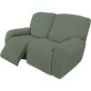 Easy-Going 8 Pieces Recliner Sofa Stretch Sofa Slipcover Sofa Cover Furniture Protector Couch Soft with Elastic Bottom Kids, Spandex Jacquard Fabric Small Checks Dark Gray(Greyish Green)