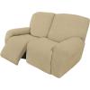 Easy-Going 8 Pieces Recliner Sofa Stretch Sofa Slipcover Sofa Cover Furniture Protector Couch Soft with Elastic Bottom Kids, Spandex Jacquard Fabric Small Checks Dark Gray(Beige)