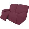 Easy-Going 8 Pieces Recliner Sofa Stretch Sofa Slipcover Sofa Cover Furniture Protector Couch Soft with Elastic Bottom Kids, Spandex Jacquard Fabric Small Checks Dark Gray(Ash Rose)