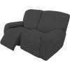 Easy-Going 8 Pieces Recliner Sofa Stretch Sofa Slipcover Sofa Cover Furniture Protector Couch Soft with Elastic Bottom Kids, Spandex Jacquard Fabric Small Checks Dark Gray(Dark Gray)