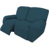Easy-Going 8 Pieces Recliner Sofa Stretch Sofa Slipcover Sofa Cover Furniture Protector Couch Soft with Elastic Bottom Kids, Spandex Jacquard Fabric Small Checks Dark Gray(Deep Teal)