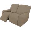 Easy-Going 8 Pieces Recliner Sofa Stretch Sofa Slipcover Sofa Cover Furniture Protector Couch Soft with Elastic Bottom Kids, Spandex Jacquard Fabric Small Checks Dark Gray(Natural)