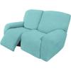 Easy-Going 8 Pieces Recliner Sofa Stretch Sofa Slipcover Sofa Cover Furniture Protector Couch Soft with Elastic Bottom Kids, Spandex Jacquard Fabric Small Checks Dark Gray(Light Green)