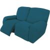 Easy-Going 8 Pieces Recliner Sofa Stretch Sofa Slipcover Sofa Cover Furniture Protector Couch Soft with Elastic Bottom Kids, Spandex Jacquard Fabric Small Checks Dark Gray(Peacock Blue)