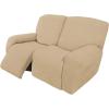 Easy-Going 8 Pieces Recliner Sofa Stretch Sofa Slipcover Sofa Cover Furniture Protector Couch Soft with Elastic Bottom Kids, Spandex Jacquard Fabric Small Checks Dark Gray(Sand)