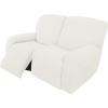 Easy-Going 8 Pieces Recliner Sofa Stretch Sofa Slipcover Sofa Cover Furniture Protector Couch Soft with Elastic Bottom Kids, Spandex Jacquard Fabric Small Checks Dark Gray(Cream)