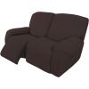 Easy-Going 8 Pieces Recliner Sofa Stretch Sofa Slipcover Sofa Cover Furniture Protector Couch Soft with Elastic Bottom Kids, Spandex Jacquard Fabric Small Checks Dark Gray(Chocolate)