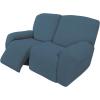 Easy-Going 8 Pieces Recliner Sofa Stretch Sofa Slipcover Sofa Cover Furniture Protector Couch Soft with Elastic Bottom Kids, Spandex Jacquard Fabric Small Checks Dark Gray(Bluestone)