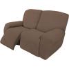 Easy-Going 8 Pieces Recliner Sofa Stretch Sofa Slipcover Sofa Cover Furniture Protector Couch Soft with Elastic Bottom Kids, Spandex Jacquard Fabric Small Checks Dark Gray(Brown)